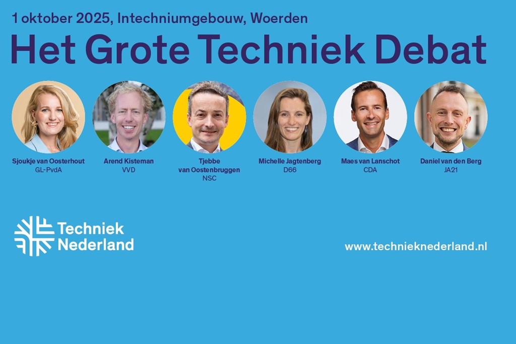 Deelnemers aan het Grote Techniek Debat 2025 van Techniek Nederland